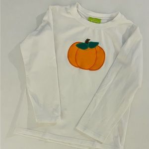 Boys - Classic Whimsy white pumpkin long sleeve top. Size 6